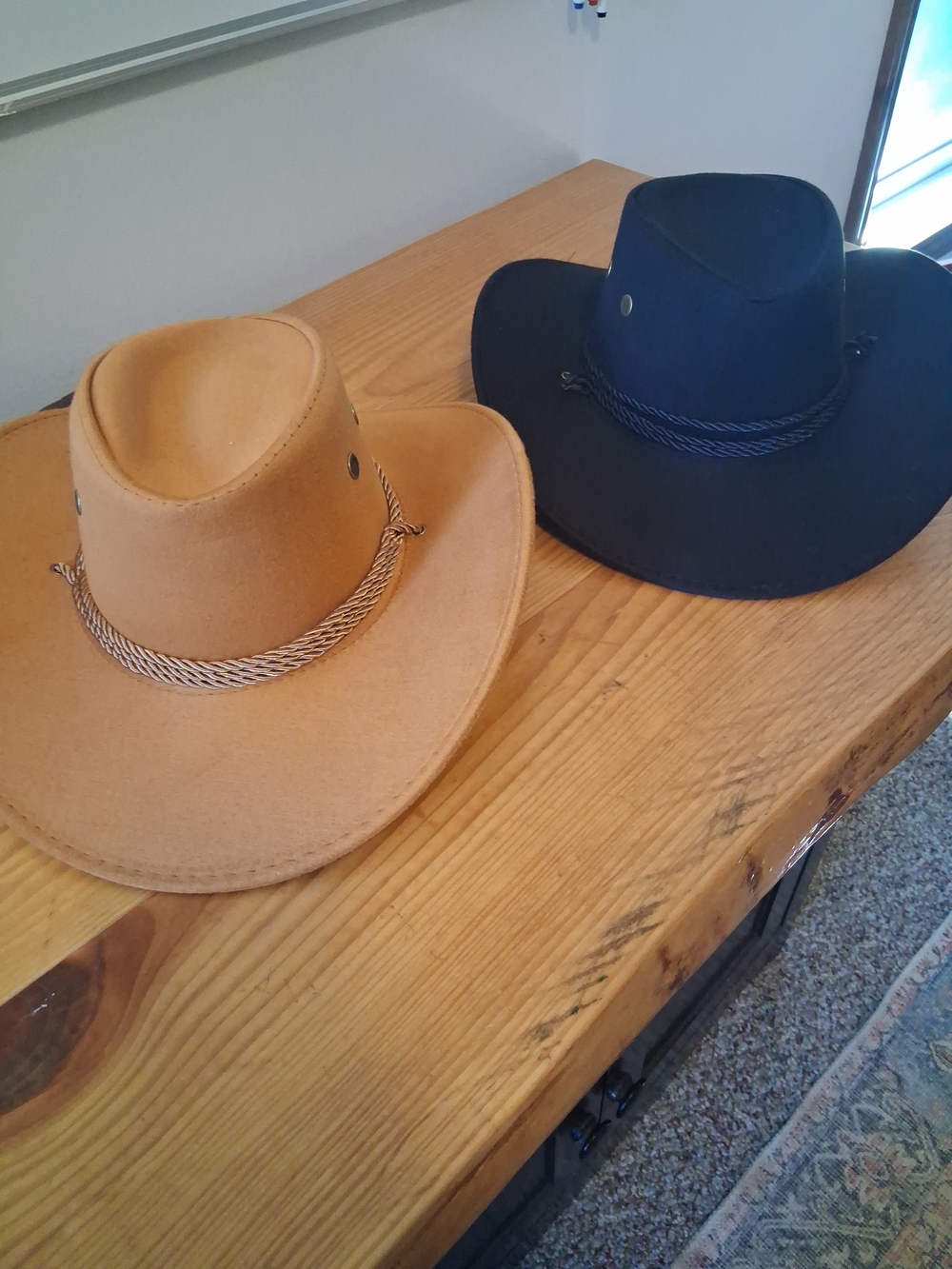 Set (2) of Classic Western Hats - Tan and Black
